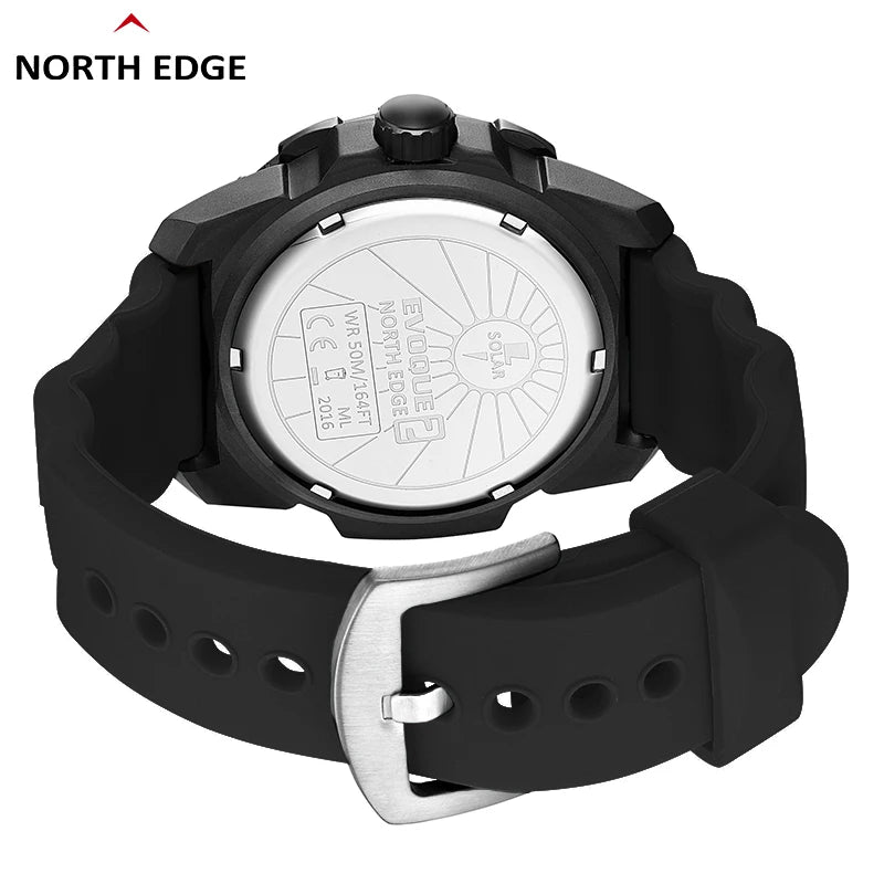 North Edge EVOQUE 2 Men's Solar Digital Watch | Military | 50M Water Resistant
