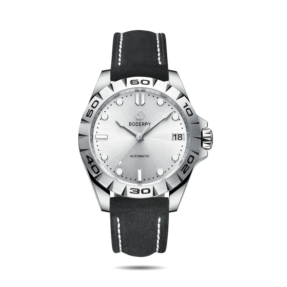 BODERRY Men Automatic Watch 41.5mm Military Mechanical Wristwatch 50m Waterproof Sapphire Mirror Luminous Hangzhou 7500