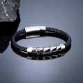 Handmade Black/Red/Blue 6mm Leather Anchor Bracelet Men Women Stainless Steel Braided Leather Rope Wristband Vintage Couple Gift