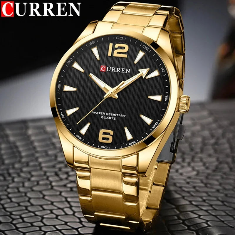Curren 8434 Men's Business Quartz Watch | Stainless Steel | Luminous Hands