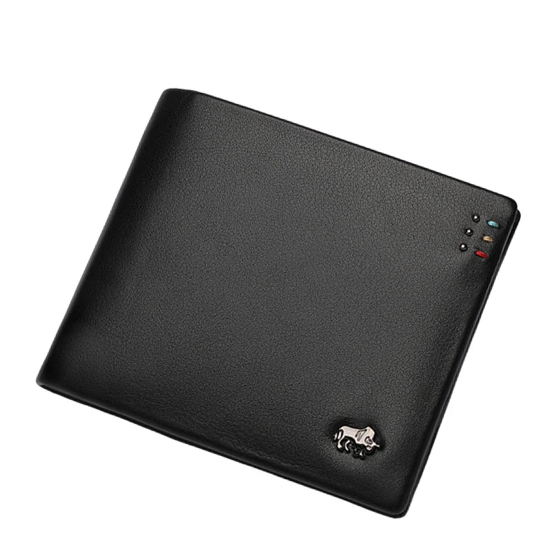 BISON DENIM Genuine Leather Bifold Wallet