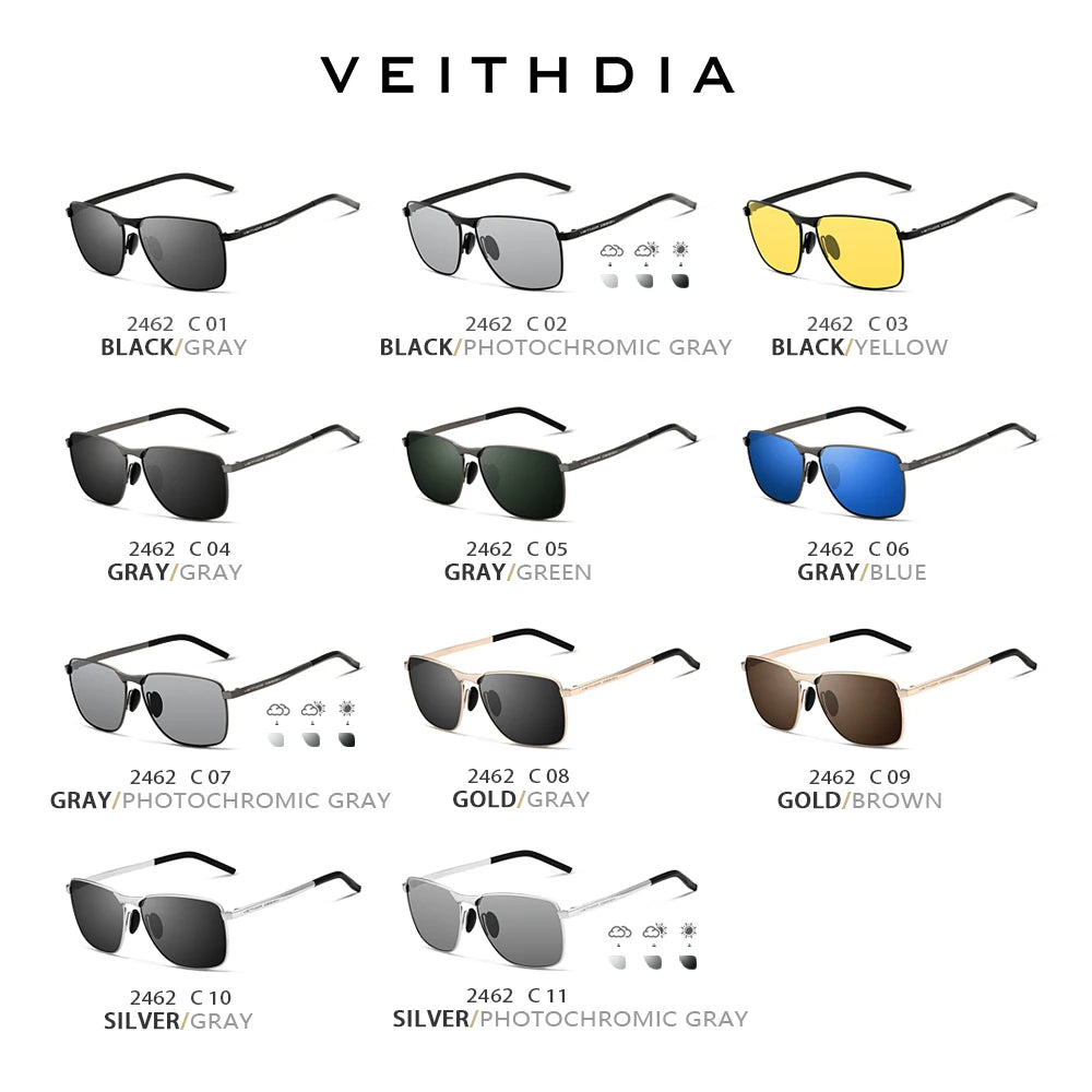 VEITHDIA Vintage Sports Sunglasses | Alloy Frame | Polarized UV400