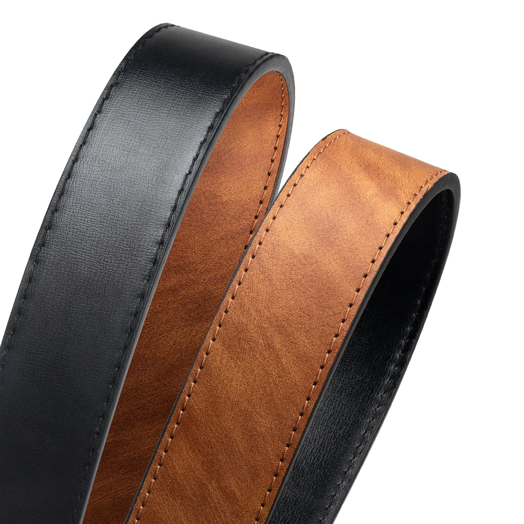Maikun Reversible Leather Belts for Men Brown Leather Belts For Trousers Boss Belts Men's Designer Waist Belt Coffee