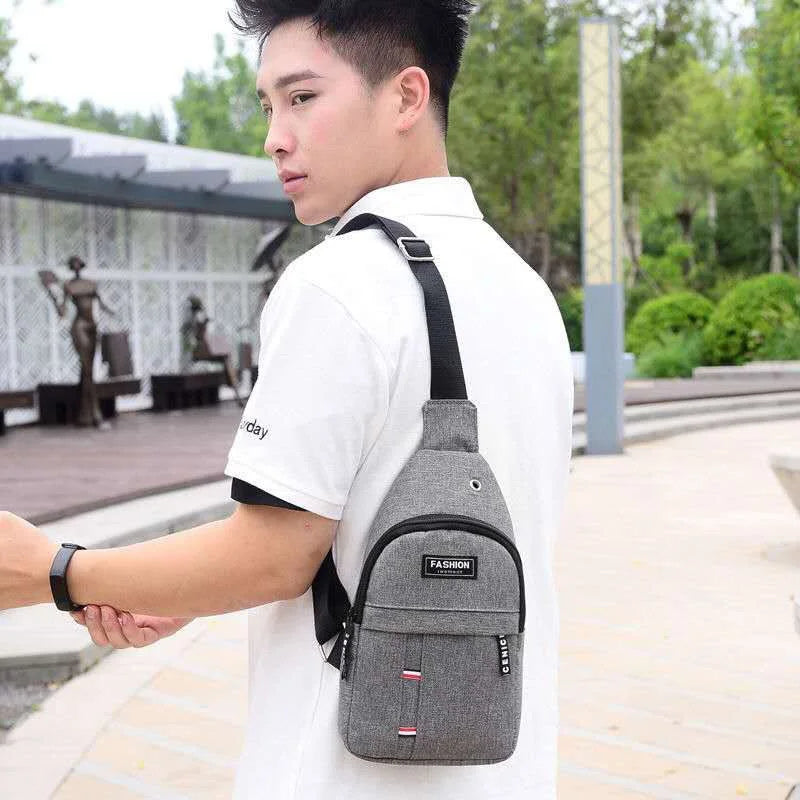 Men's Oxford Chest & Crossbody Bag – Casual Waterproof Shoulder Bag