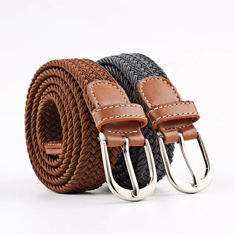 Canvas Belts for Men Fashion Metal Pin Buckle Tactical Strap Women Elastic Belt for Pants Jeans Student Girl