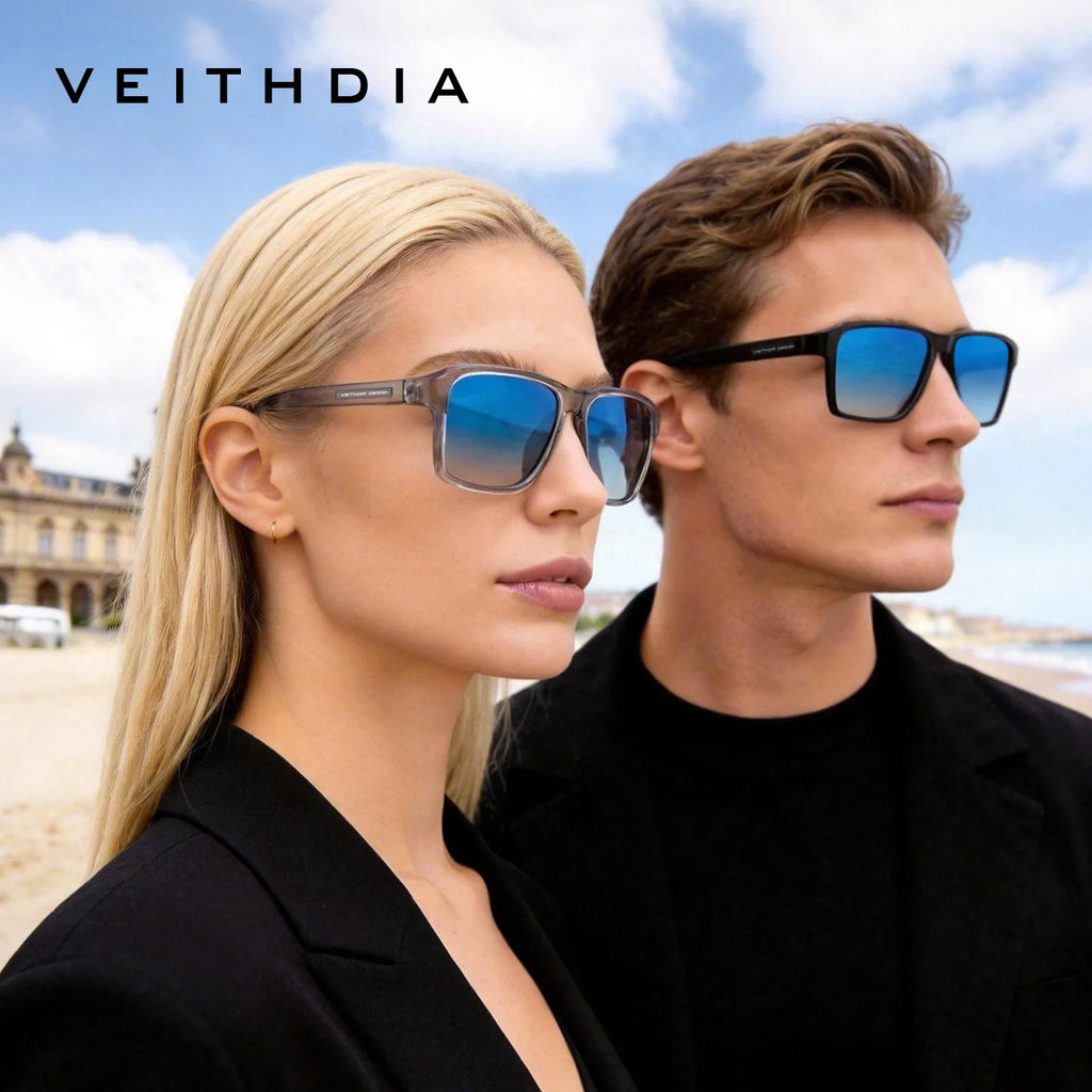 VEITHDIA Square Polarized Sunglasses | Mirror & Gradient Lenses | UV400
