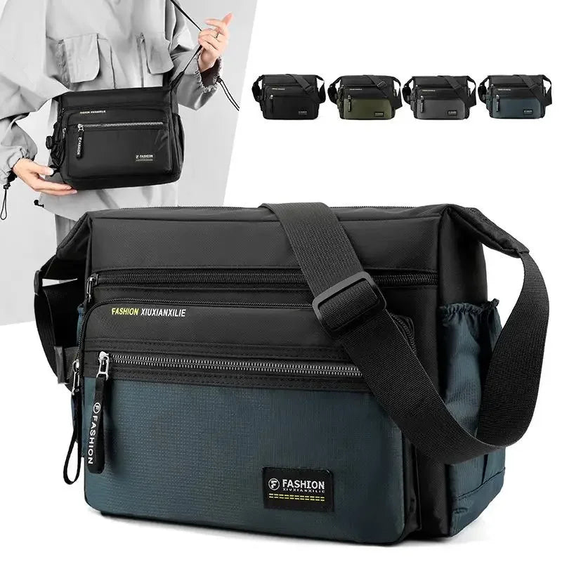 Men's Nylon Crossbody & Shoulder Bag – Casual Tote Messenger for Travel & Daily Use