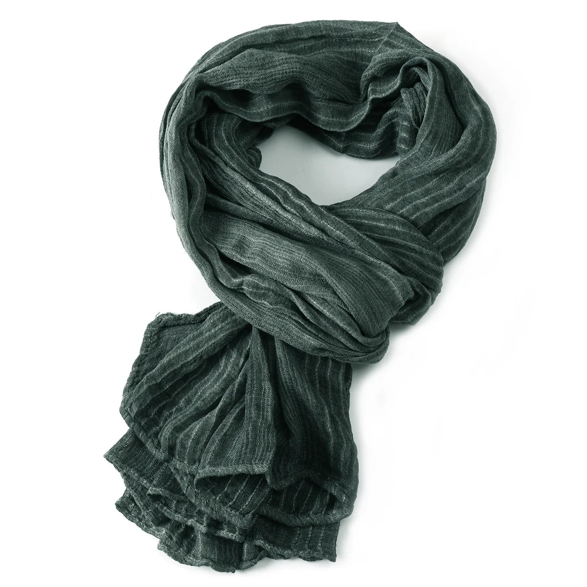 Men's Cotton Linen Solid Shawl Scarf