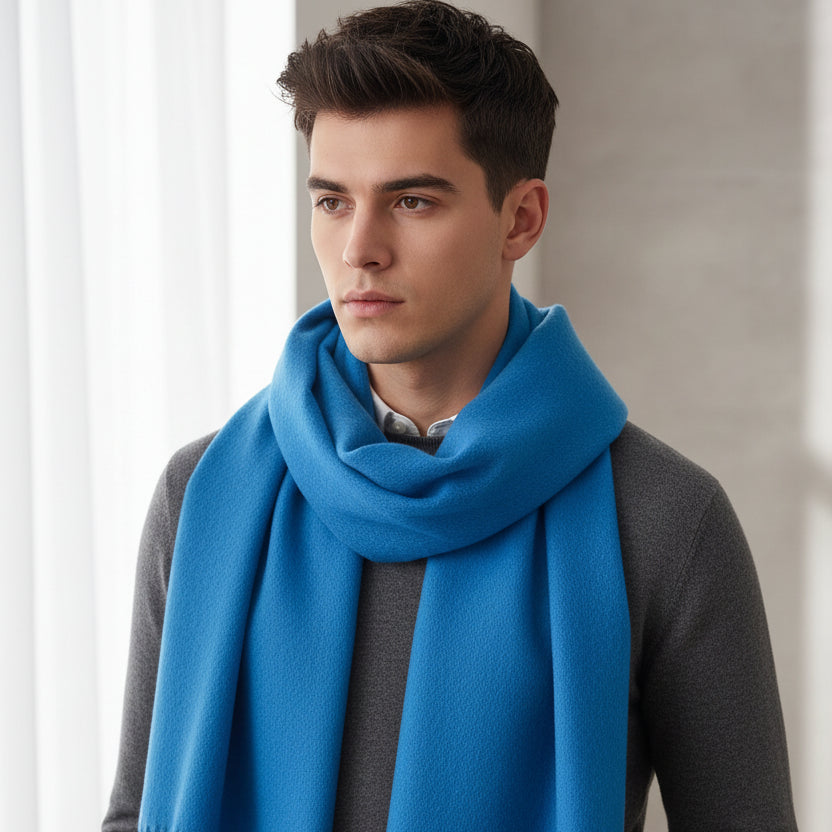 Men's Wool Scarf – Solid Colour, 28 Options