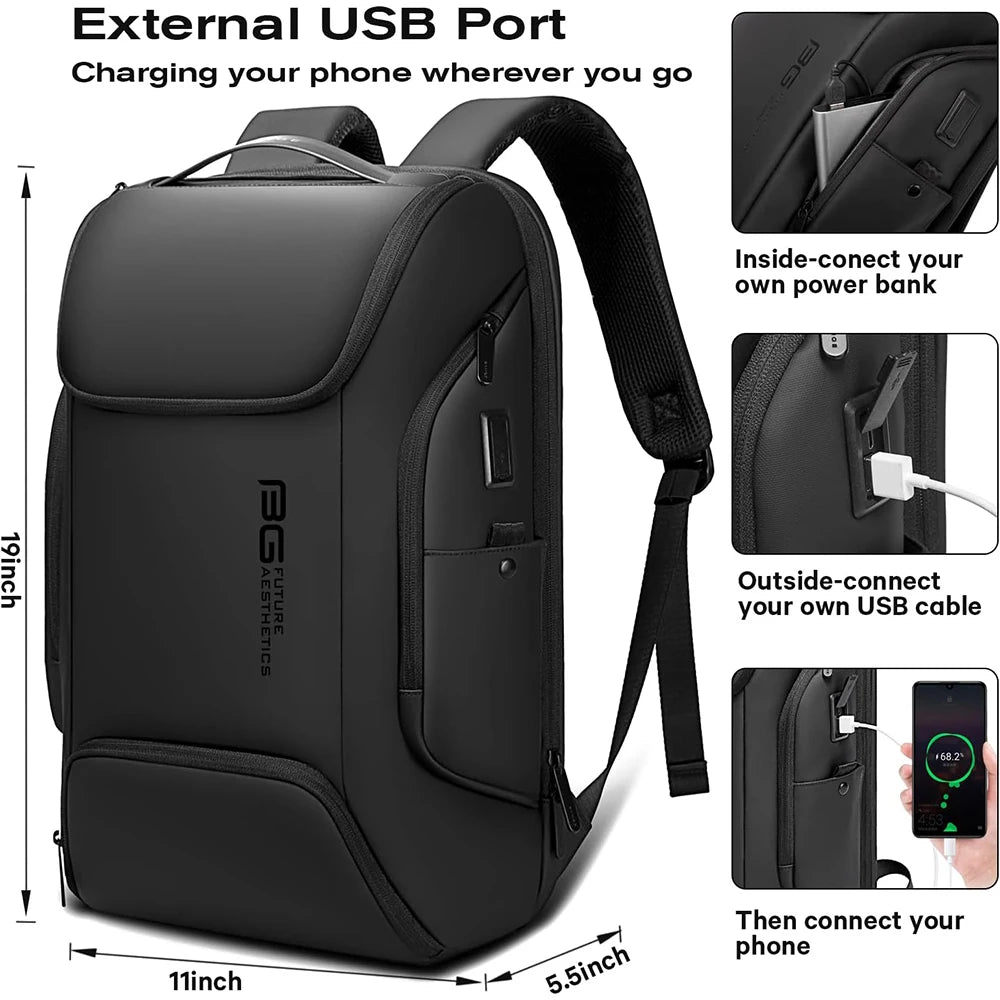 Bange BG-7267 Smart Laptop Backpack – USB Charging, Waterproof, 15.6"