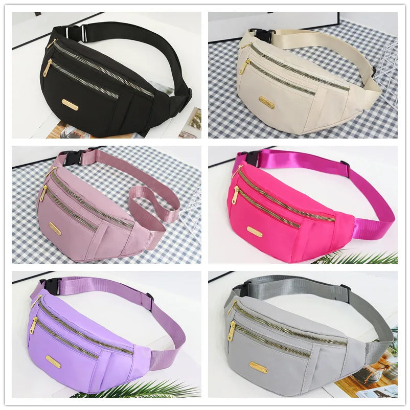 Lightweight Nylon Fanny Pack – Unisex Belt Bag for Running, Hiking & Travel
