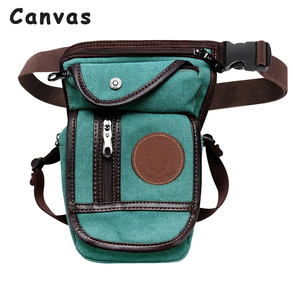 Men's Waterproof Motorcycle Drop Leg Bag – Nylon Riding Waist & Shoulder Bag