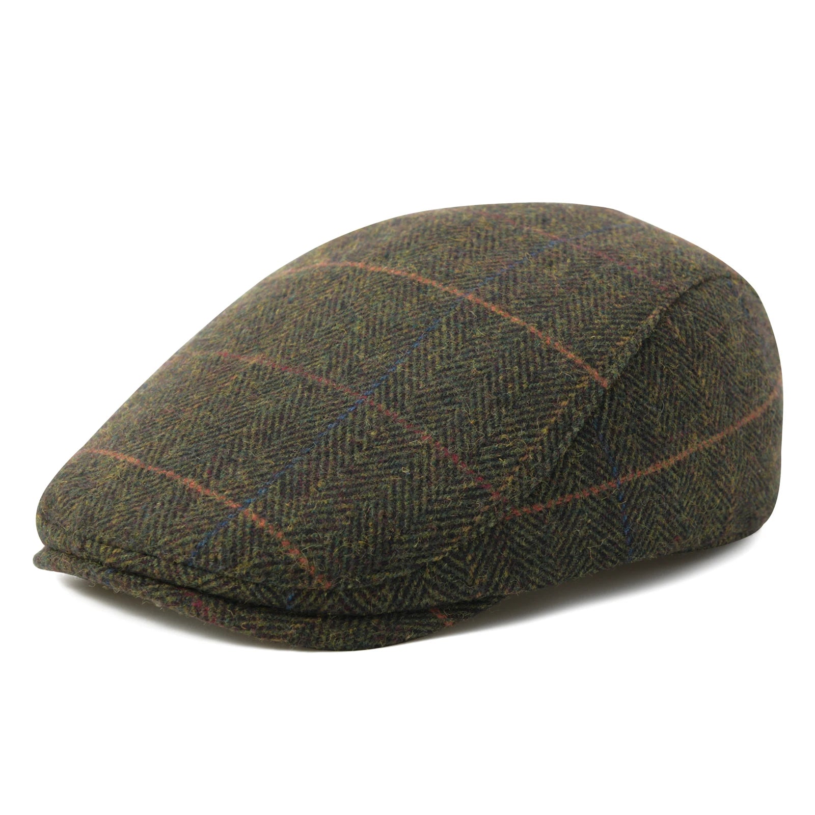 Men's Herringbone Flat Cap – Wool Blend