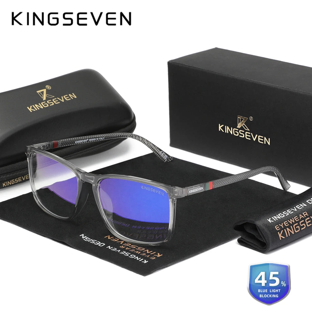 KINGSEVEN Blue Light Blocking Glasses Transparent Lens Men/Women Anti-Blue Ray Eyewear Students Daliy Phone Computer Eyeglasses