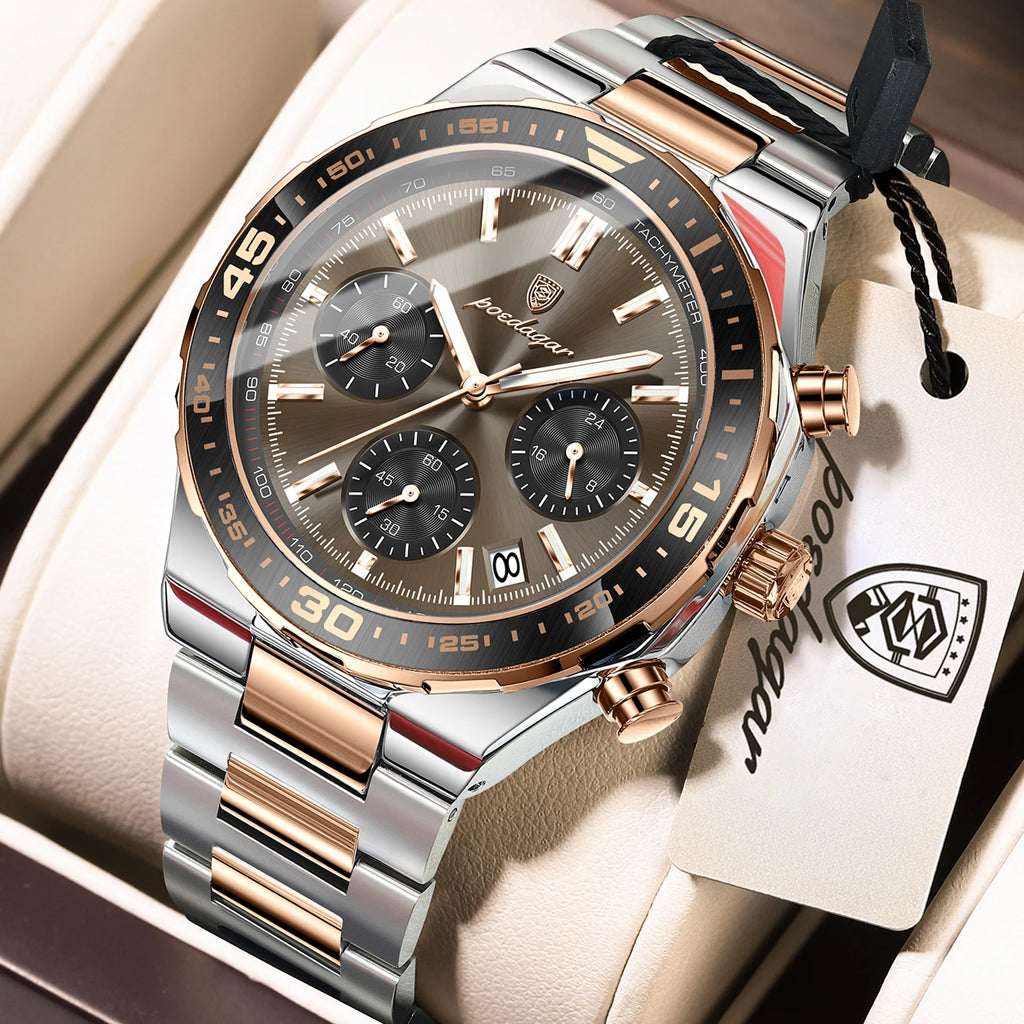 POEDAGAR Fashion Creative Men's Quartz Watch Waterproof Luminous Sport Man Clock Date Chronograph Business Watches For Men Reloj