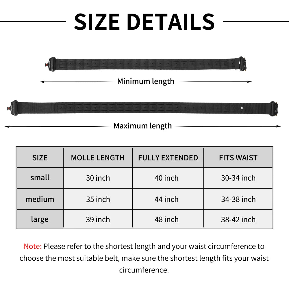 2-Inch Tactical MOLLE Belt – Quick Release Metal Buckle