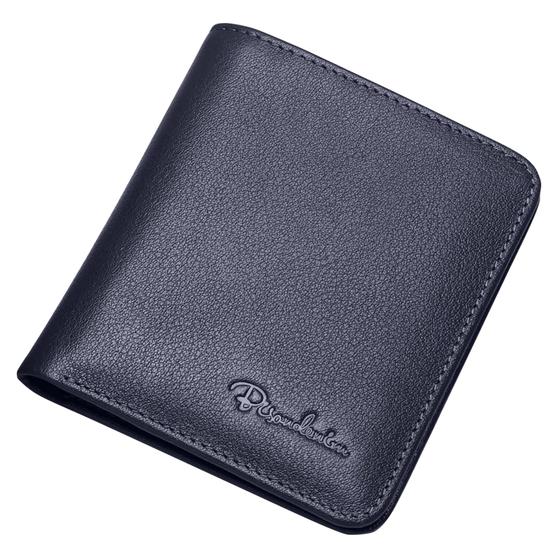 BISON DENIM Top-Layer Leather Slim Bifold Wallet