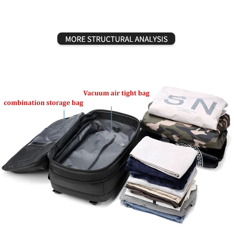 Infeylay 150219 Vacuum Compression Travel Backpack – 36–55L, 17" Laptop, Expandable