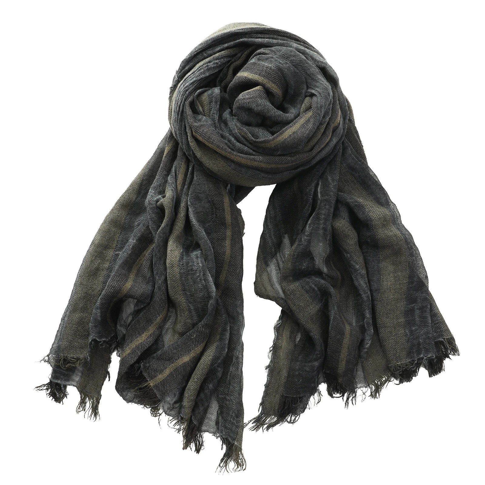 Men's Cotton Linen Striped Scarf