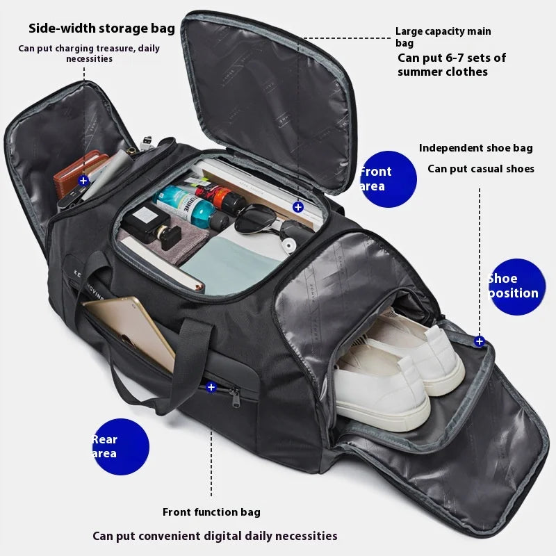 BANGE Large Waterproof Gym & Travel Duffel Bag – Multifunction Backpack & Carry-On