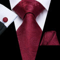 Hi-Tie Men's Silk Paisley Necktie & Pocket Square Set – 8.5cm | 19 Colours