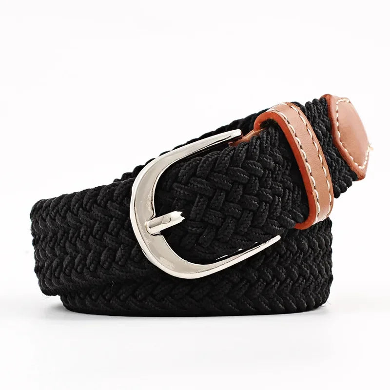 Canvas Belts for Men Fashion Metal Pin Buckle Tactical Strap Women Elastic Belt for Pants Jeans Student Girl