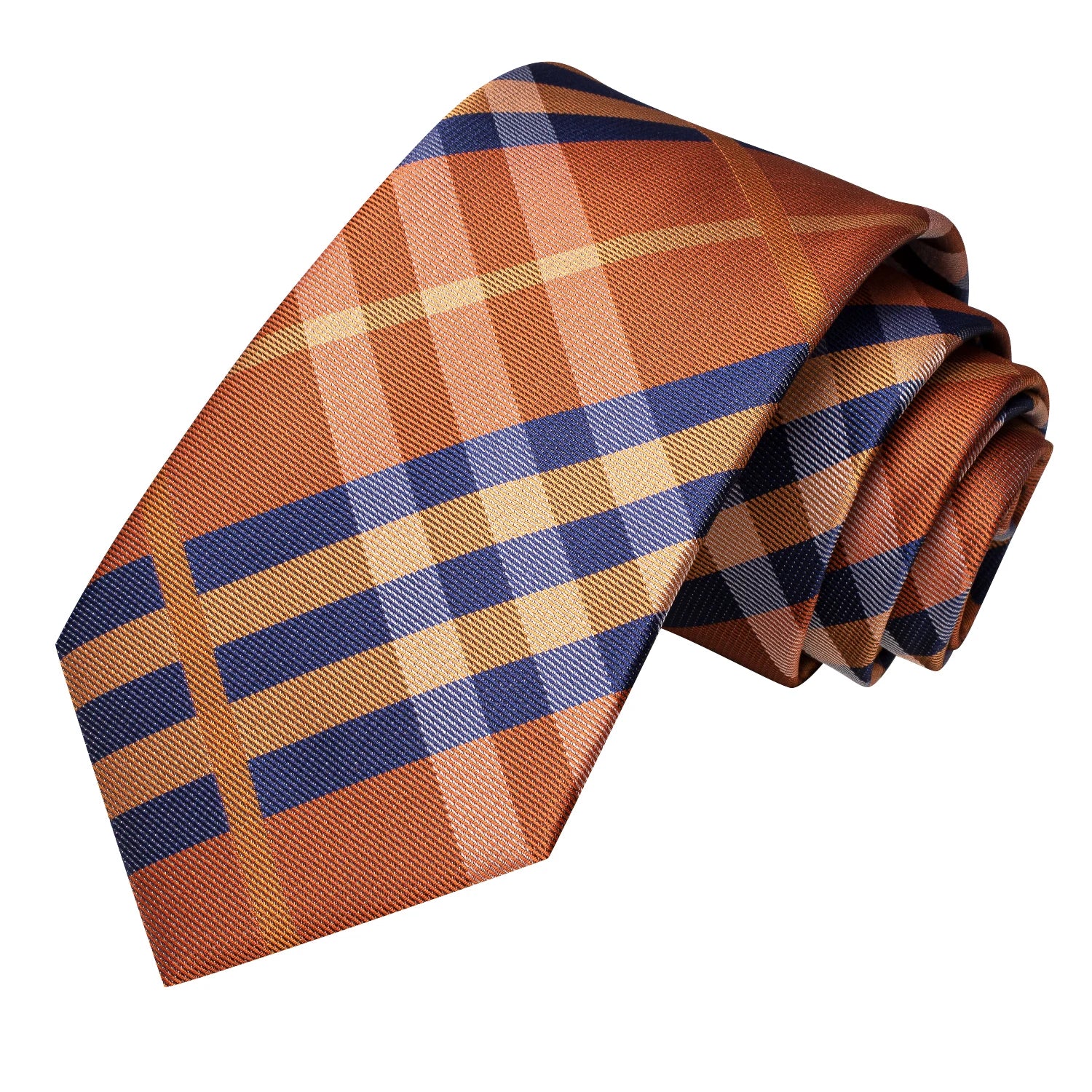 Hi-Tie Men's Striped Silk Necktie Set – Tie, Pocket Square & Cufflinks | Extra Long 170cm