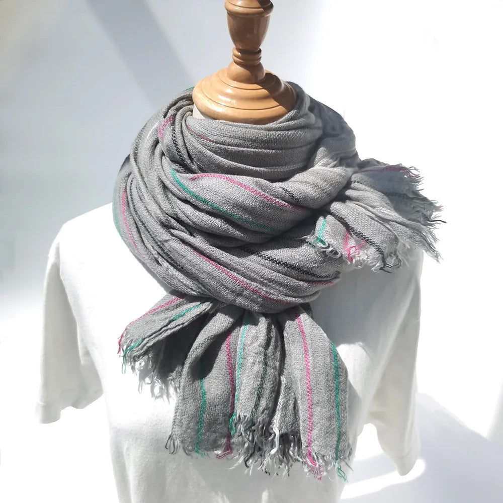 Men's Striped Winter Scarf