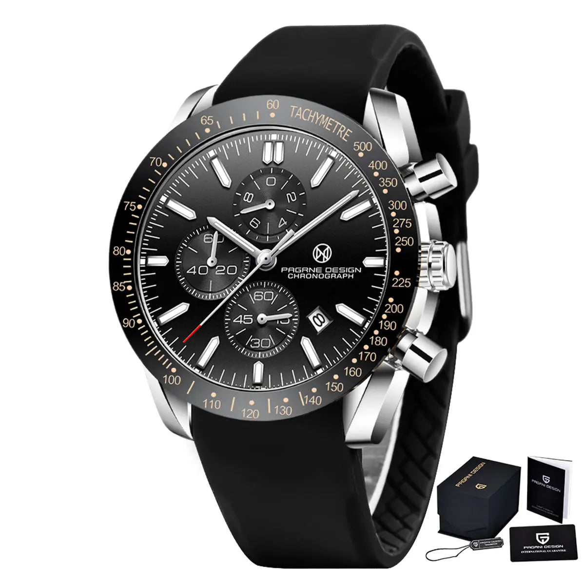 Pagani Design PG-5140 Men's Chronograph Watch | Luminous | Silicone Strap | 3ATM