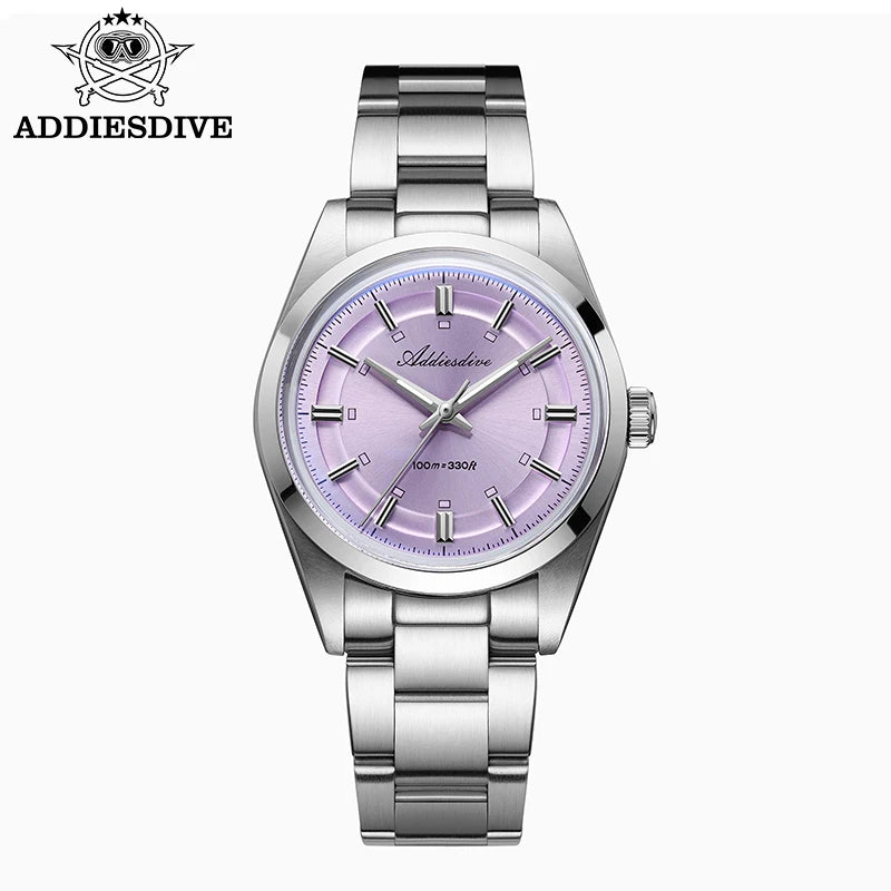ADDIESDIVE AD2515 Quartz Watch – VH31, Bubble Glass, BGW9 Lume, 36mm, 100m Water Resistant