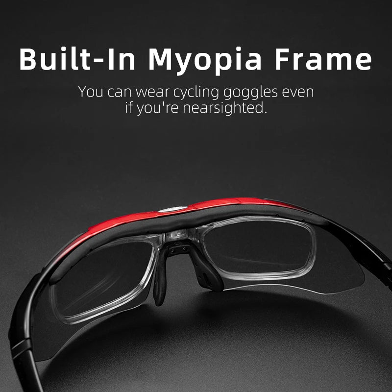 ROCKBROS Photochromic Polarized Cycling Sunglasses MTB PC Outdoor Sports Goggles 3/5 Lens Bicycle Riding Accessories