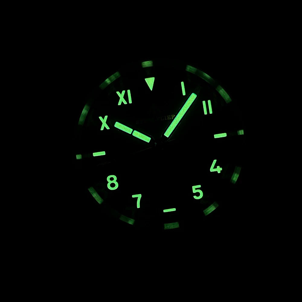 STEELDIVE Men Pilot Watch Military Sport 38mm Quartz Wristwatch 20ATM Waterproof C3 Luminous Sapphire VH31