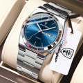 POEDAGAR Business Men Wristwatch Waterproof Stainless Steel Luminous Man Watch Date Week Fashion Quartz Men's Watches Male Reloj