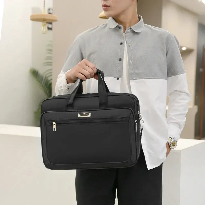 Oxford Cloth Laptop Bags Men Large Capacity Briefcase Business Travel Shoulder Pouch