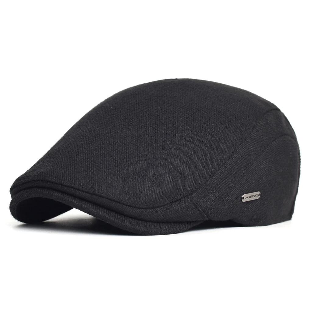 Thick Warm Newsboy Flat Cap – Soft Retro Driver Hat for Autumn & Winter