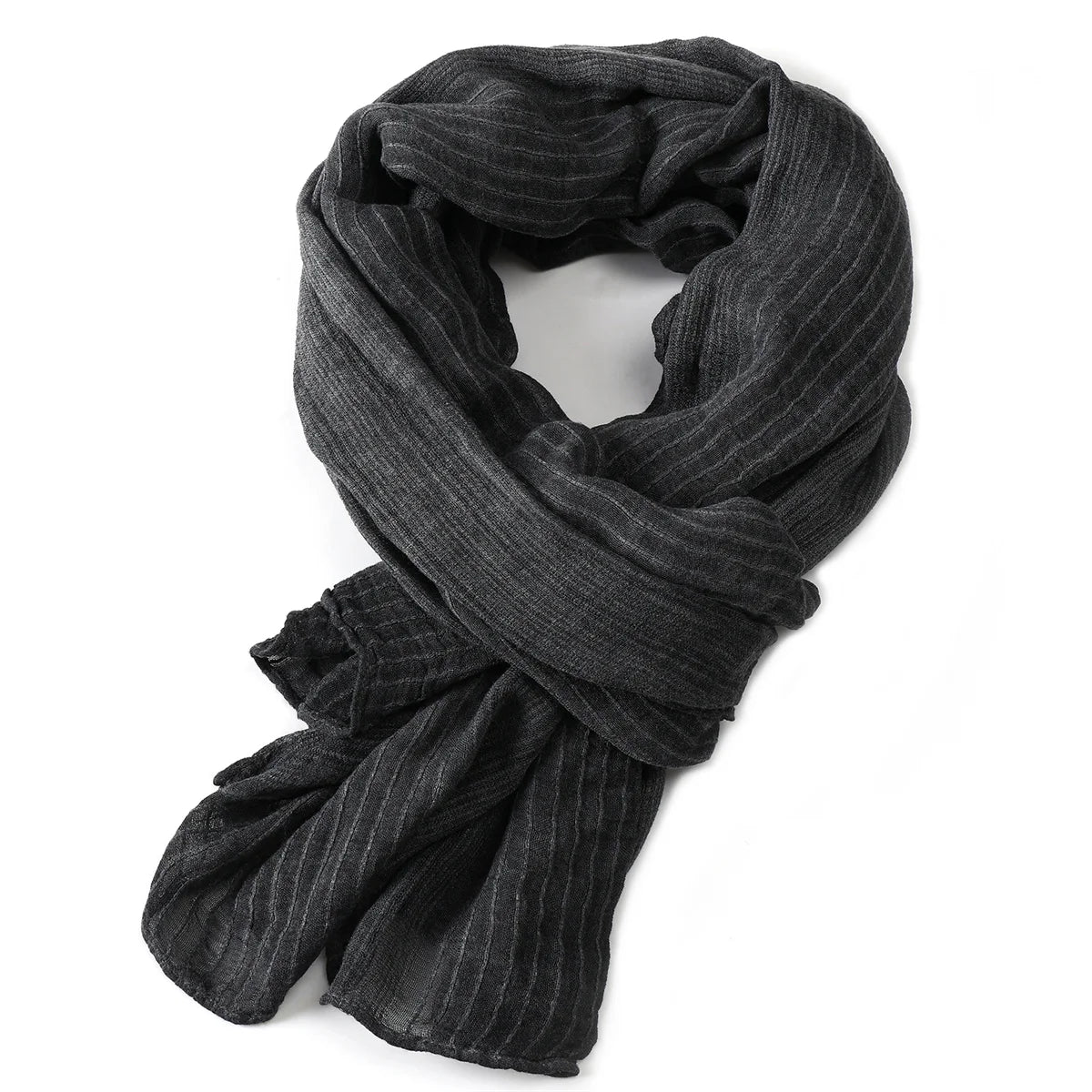 Men's Cotton Linen Solid Shawl Scarf