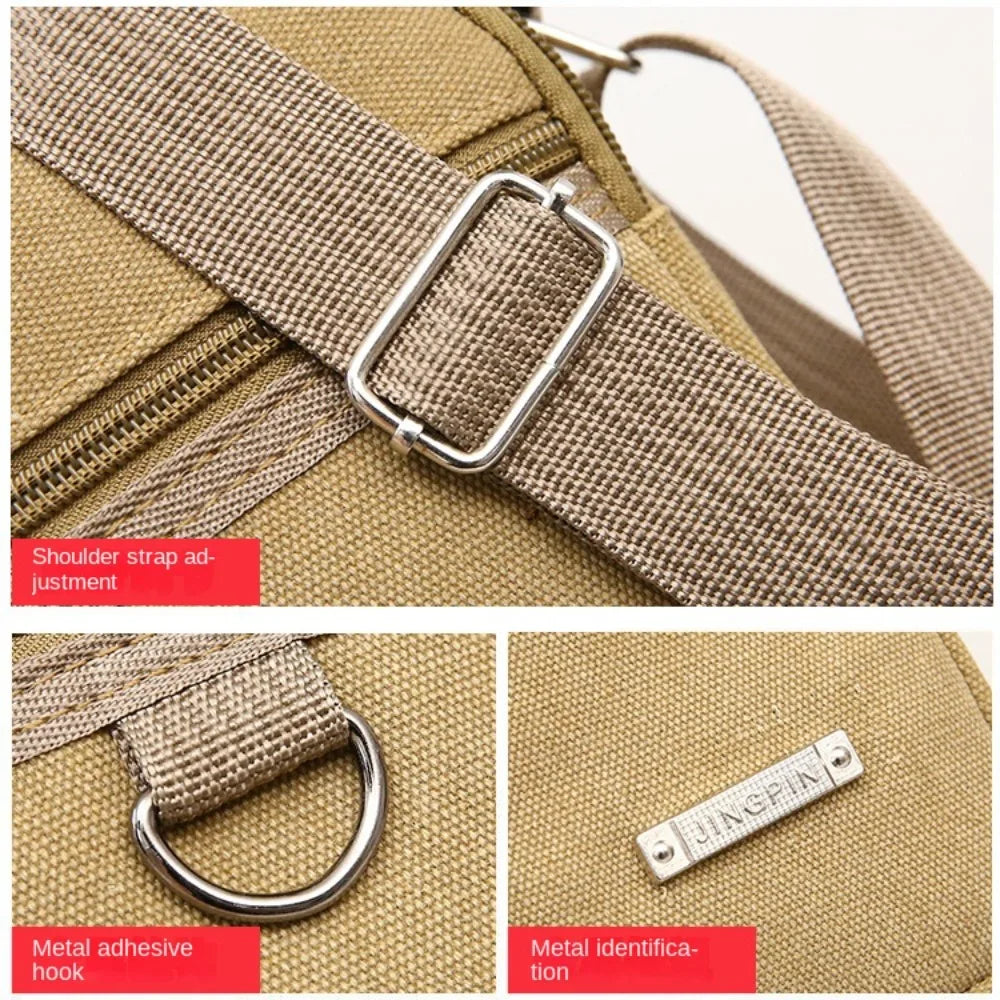 Men's Canvas Bucket Crossbody & Sling Bag – Compact Messenger & Shoulder Bag