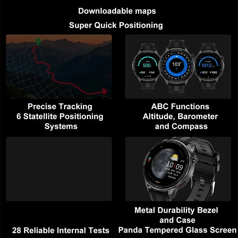 Hiwego GPS Smartwatch | Offline Maps, 4GB, Gorilla Glass, 3ATM & Flash Charge