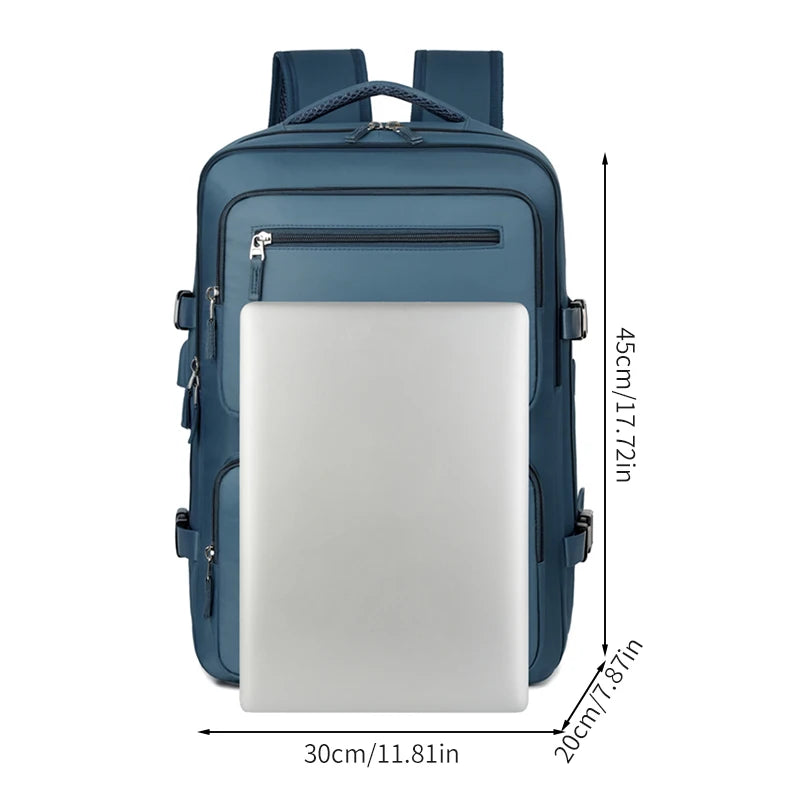 Large Travel Backpack – Waterproof Oxford, USB Charging & Anti-Theft, 15" Laptop, Unisex