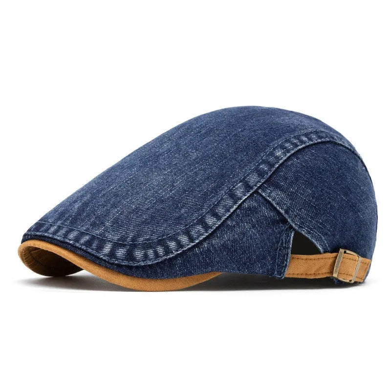Men's Cotton Newsboy Cap – Solid Colour Beret