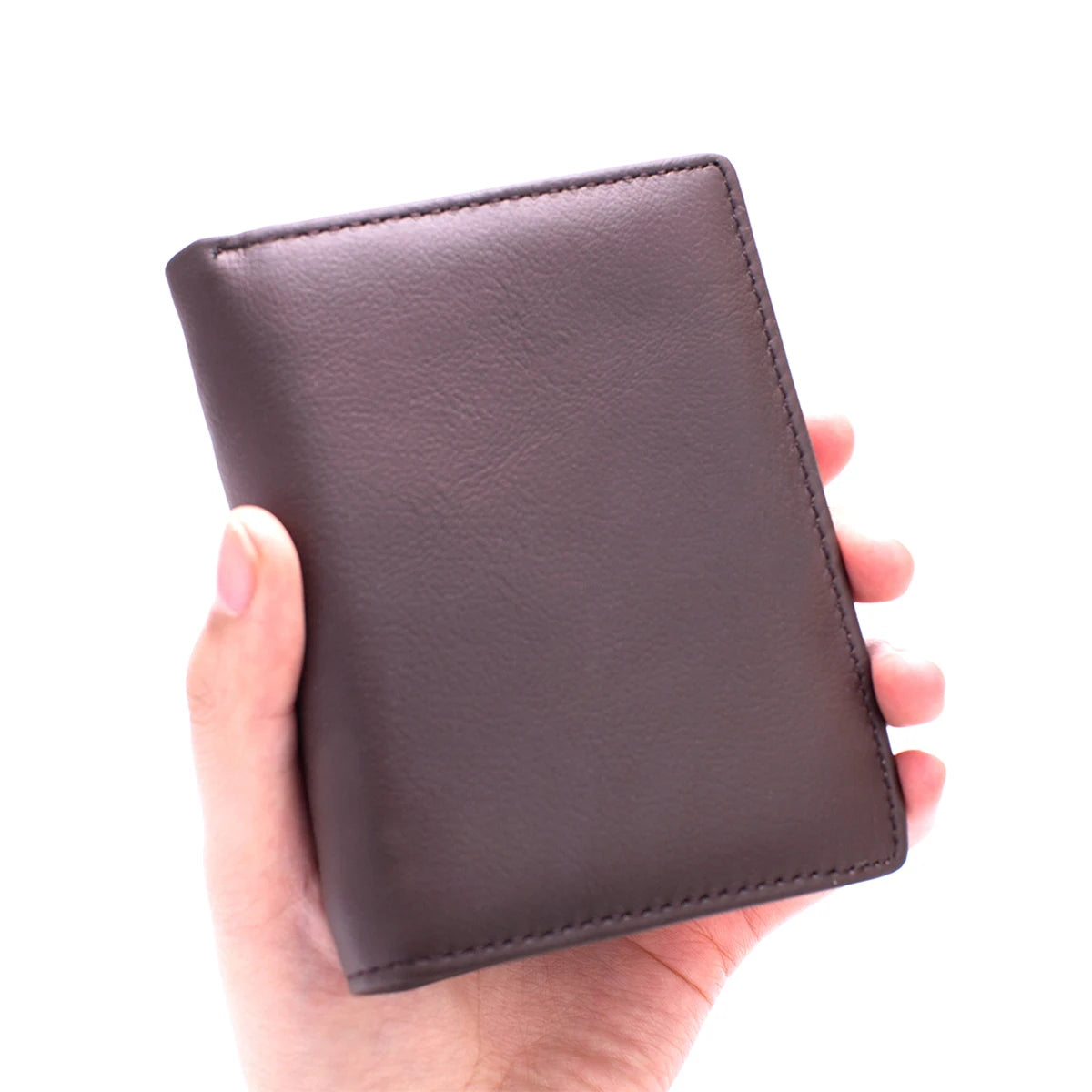 Men's Genuine Leather Zipper Wallet | RFID Blocking | Vertical Bifold