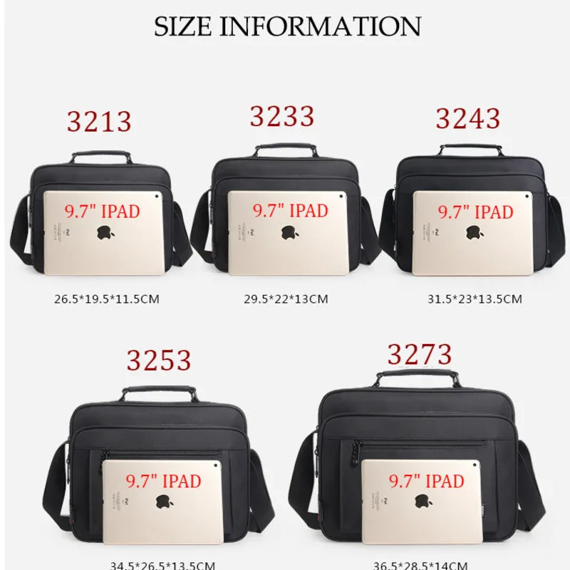 Waterproof Black Men Briefcase High Quality Brand Shoulder Bags For Women Messenger Bag Men's Crossbody Bags BolsoHombre2022