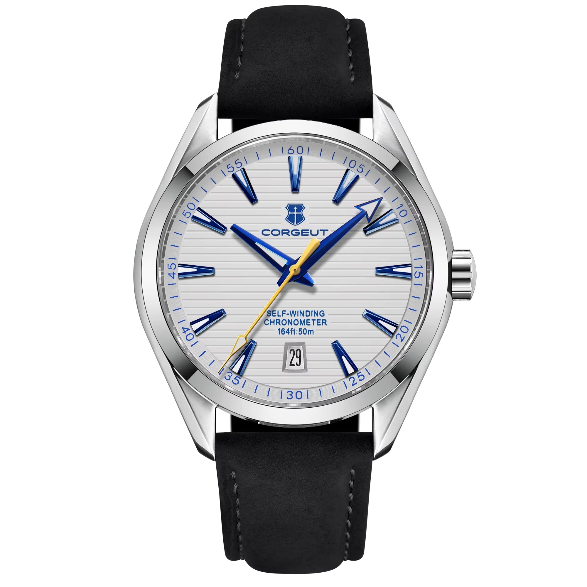CORGEUT 41mm Automatic Watch – Seiko NH35, Sapphire Crystal, Exhibition Caseback, 50m Water Resistant