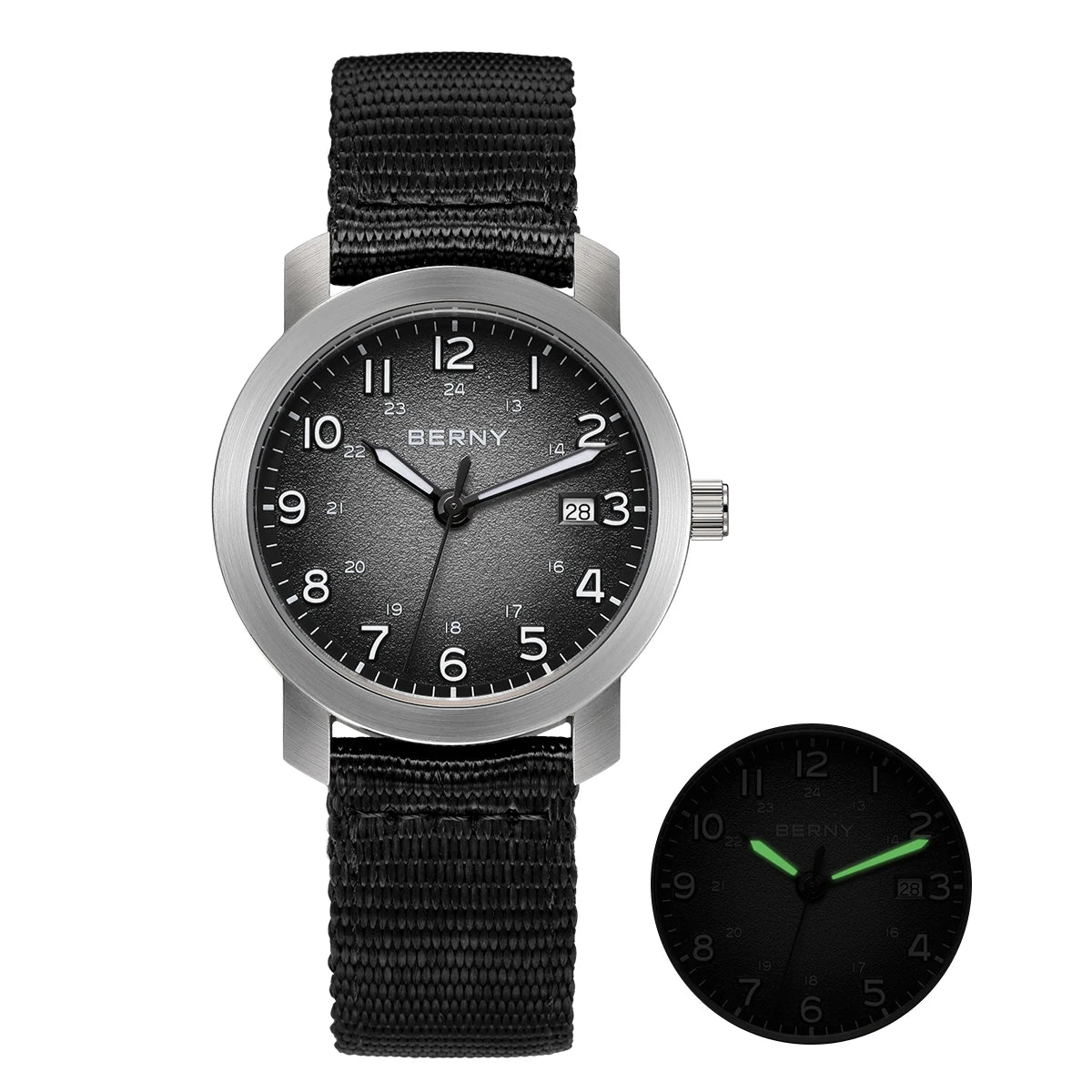 BERNY 2498M Men's Quartz Watch | Miyota GM12 | 35.5mm | Nylon Strap