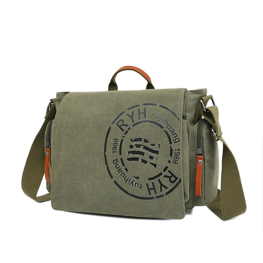 DIDA BEAR Canvas Messenger Bag | Large Capacity Travel & Weekend Briefcase