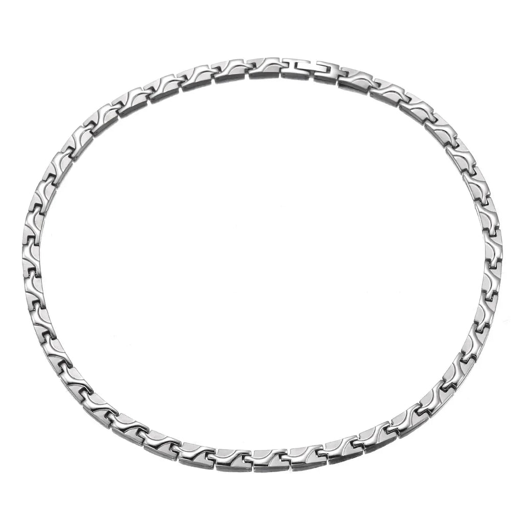 ARADOO Titanium Steel Men's Necklace Collar Simple Design Stainless Steel Magnetic Necklaces