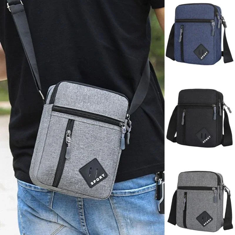 Men's Waterproof Canvas Messenger Bag – Small Crossbody Sling Pack for Work & Business