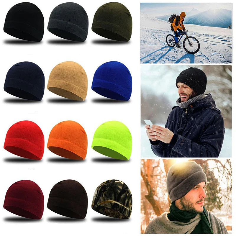 Men's Fleece Beanie – Windproof Winter Hat