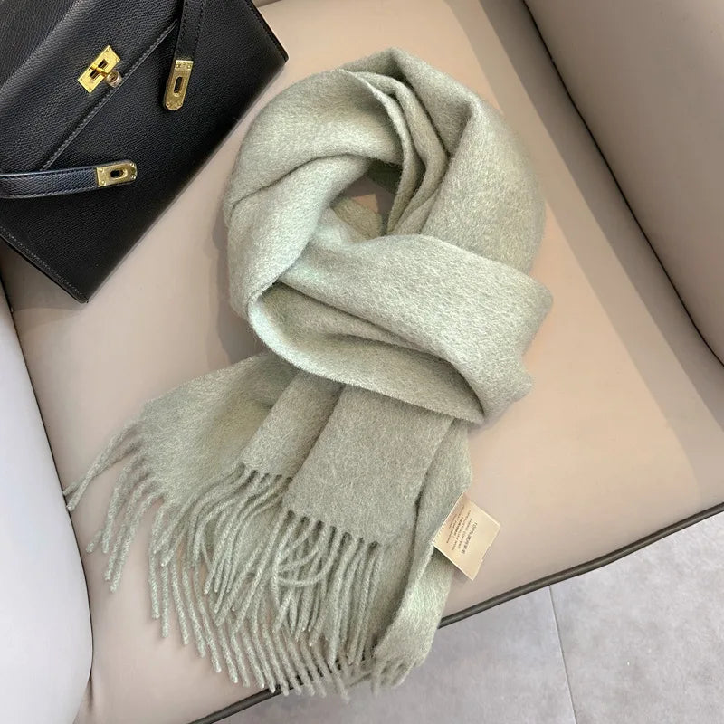Unisex Wool Narrow Scarf