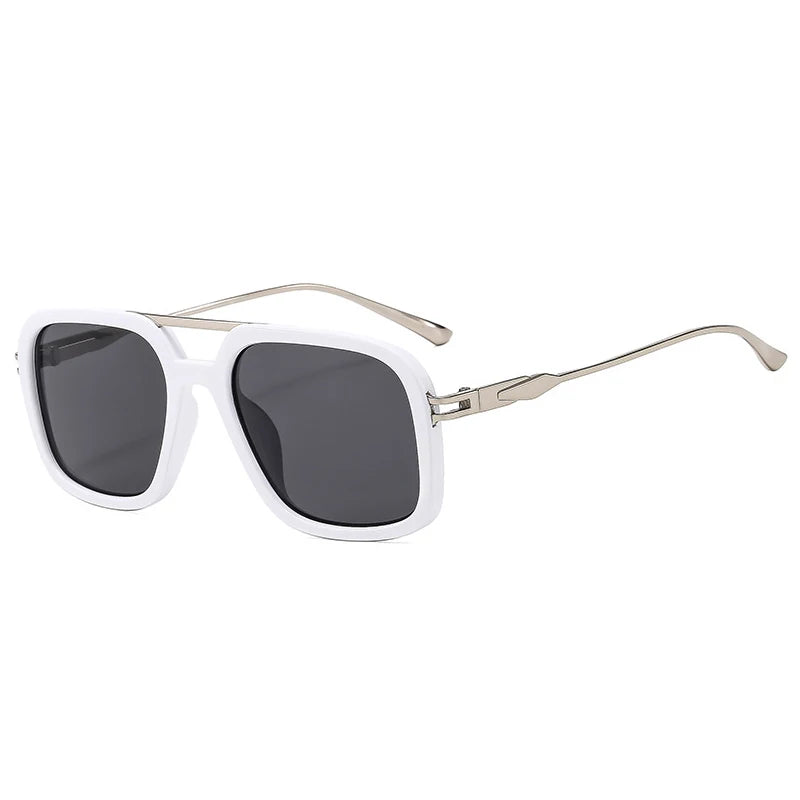 SO&EI Retro Double Bridge Square Sunglasses